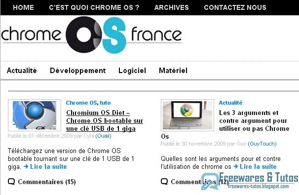 Le site du jour : Chrome OS France, un site dédié à Google Chrome OS