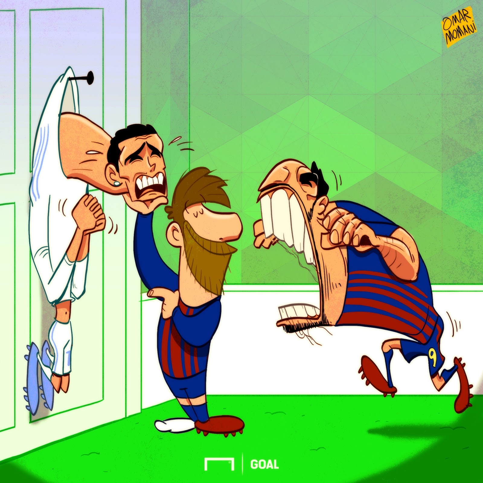 Omar Momani cartoons: Messi & Suarez had Real Madrid trapped and