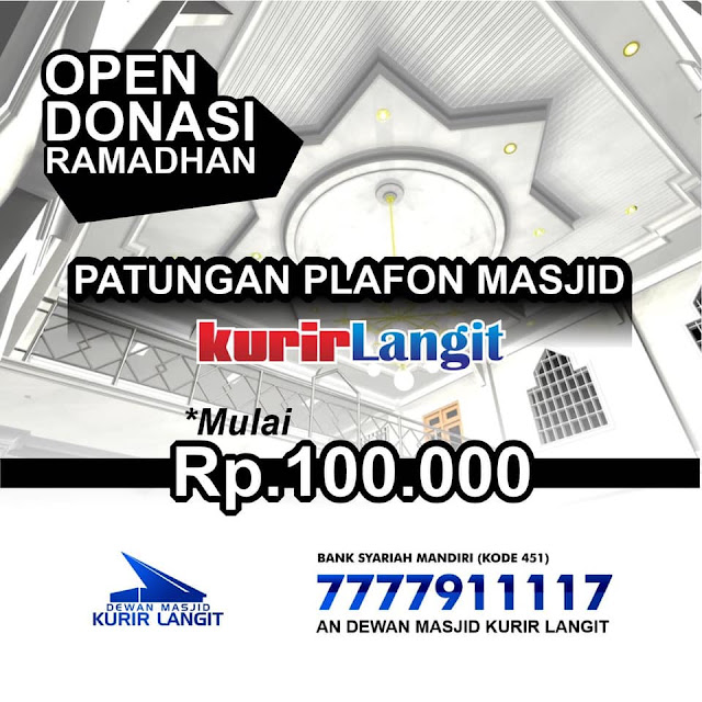 Patungan Plafon Masjid Kurir Langit