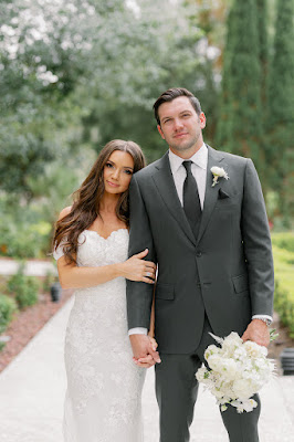 bride and grrom smiling