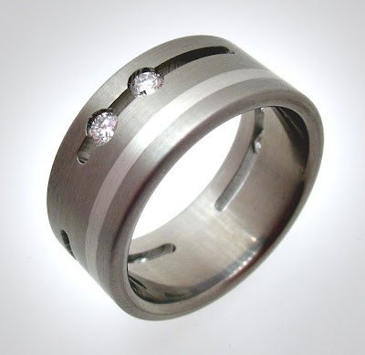 Titanium Platinum Diamond Wedding Ring