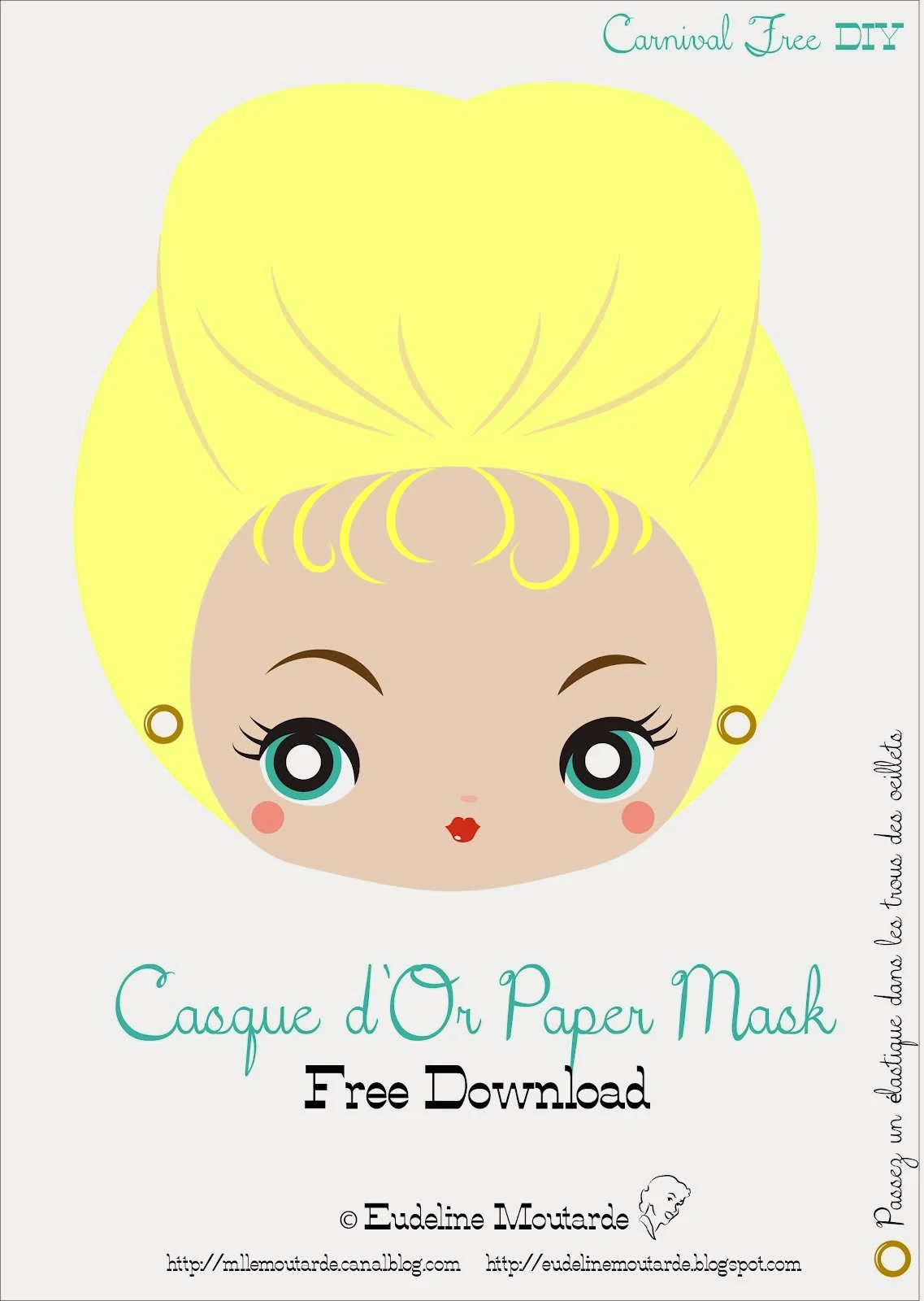 Blondie: Free Printable Mask.