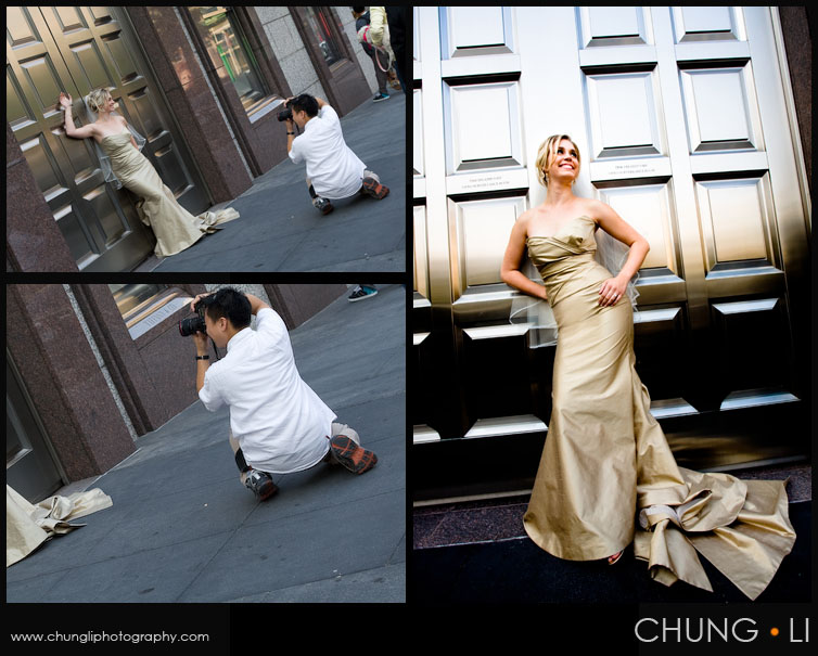 Nontraditional Urban bridal portrait downtown san francisco