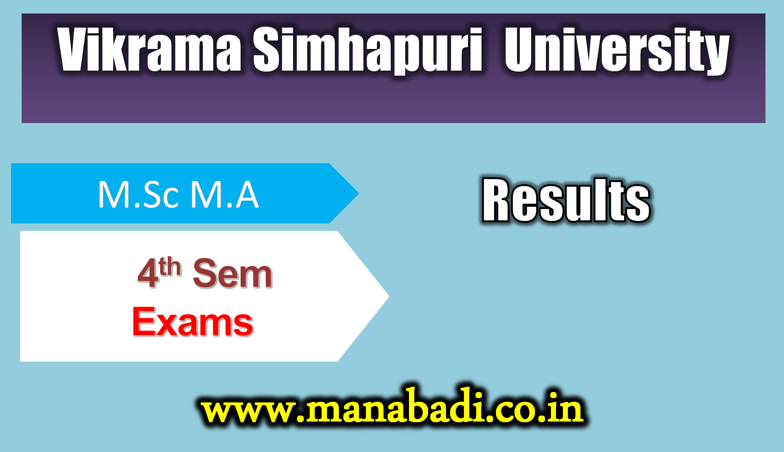 Vikrama Simhapuri University - M.Sc Mathematics and M.Sc Applied Mathematics and M.A Telugu 4th Sem Exam Aug, 2023 Results