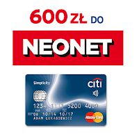 voucher 600 zł do neonet.pl za kartę Citi Simplicity