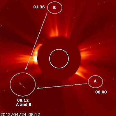 Satélite de la NASA captura OVNI gigante surfeando cerca del Sol - 2012