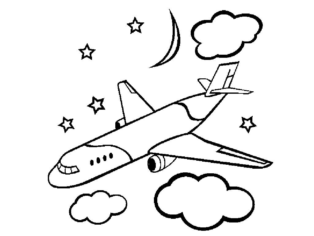 plane coloring pages