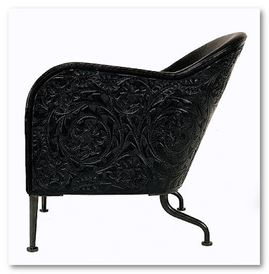 black leather chair nilufar