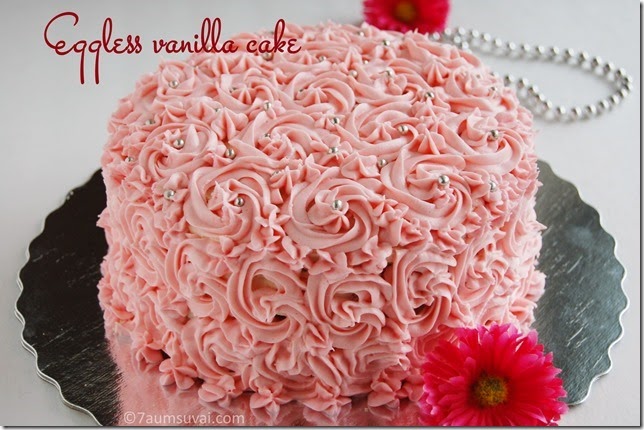 Eggless vanilla cake 