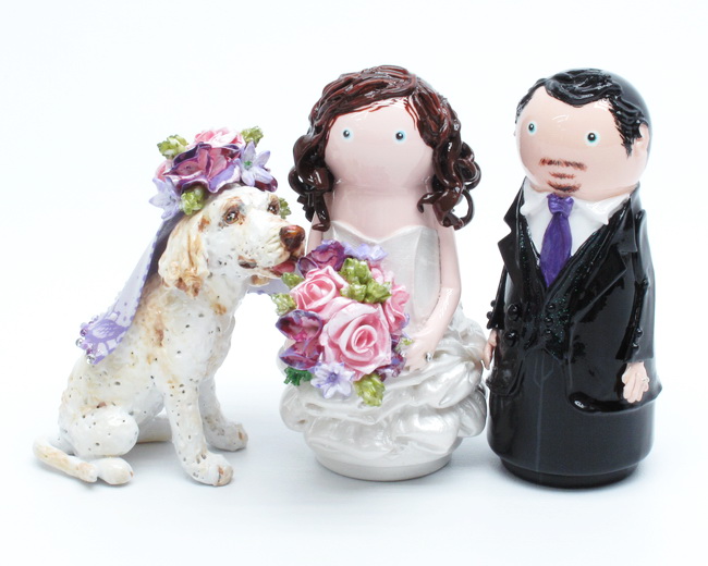 Hack Wedding Cake Topper with dog