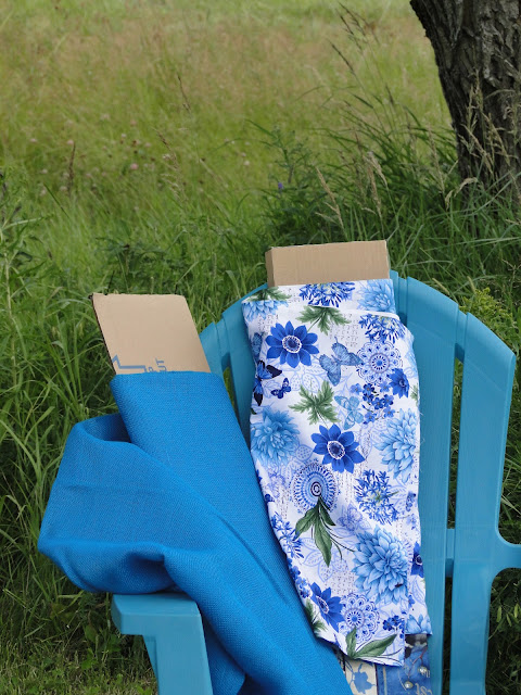 blue burlap fabric for sale at The Camellia