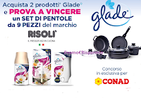 "Glade rinnova la tua cucina" : vinci Set di Pentole Risolì da 9 pezzi (valore 250€)