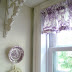 Purple toile valance for the kitchen