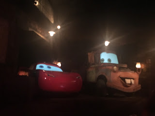 Lightning McQueen and Mater Animatronics Radiator Springs Racers Attraction Cars Land Disney California Adventure