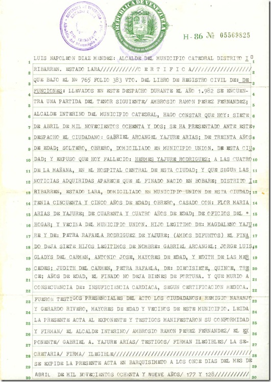 CARTA DE DIFUNCION ABUELO