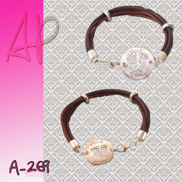 Pulsera plata y cuero 