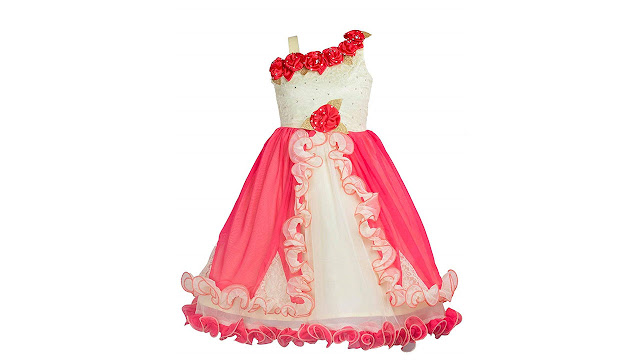 My Lil Princess Girl's Net A-Line Dress (Red)