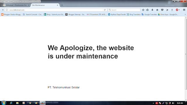 Situs Telkomsel di heck dan Telkomsel minta maaf