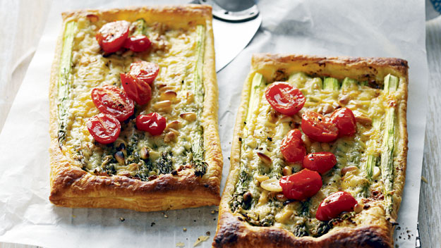 Asparagus Cheese and Tomato Tarts