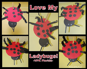 photo of: Insect craft for young children, ladybug project for kindergarten, bulletin board Head Start