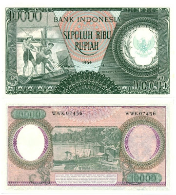  alasannya yaitu ada gambar burung garuda di sisi kanan 12. Rp.10.000 Seri Pekerja 1964