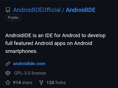 مستودع تطبيق AndroidIDE على github