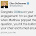 Ellen DeGeneres felicita a Christina por su compromiso