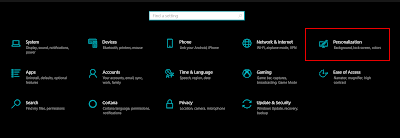 Klik "Personalization"