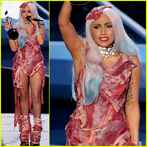 lady gaga meat dress