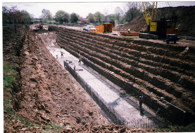 Photograph of the Thames Water Flood Defence being built in Central Park, Harold Hill, Essex