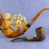 Meerschaum :Vintage Pipe finely carved & nicely painted