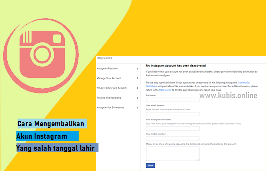 2 Cara Mengembalikan Akun Instagram Yang Salah Tanggal Lahir