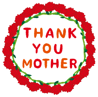 母の日のメッセージイラスト「THANK YOU MOTHER」