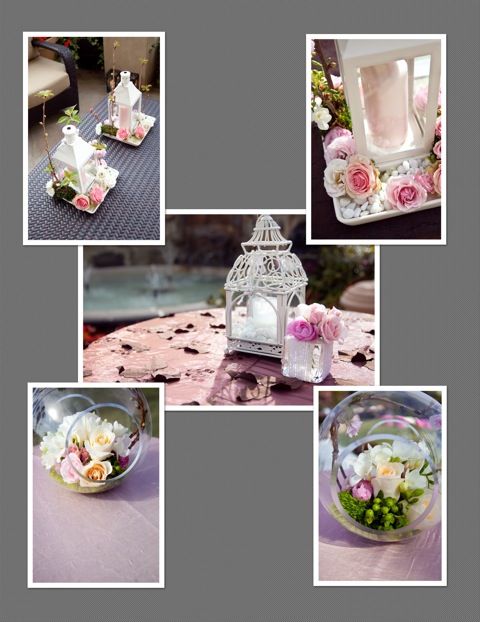  Centerpieces shown here by Cherry Blossom Floral Design 