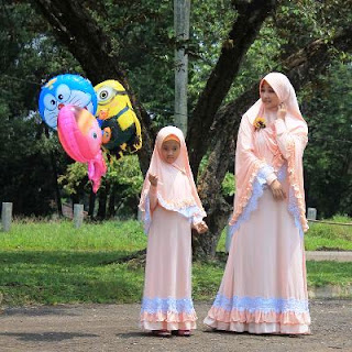 baju gamis syari ibu dan anak cantik