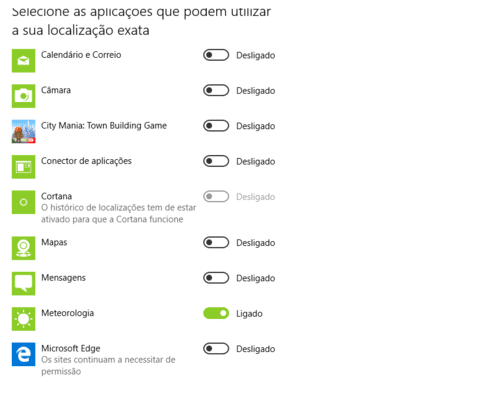 controlar localização do windows 10