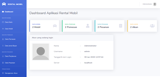 PHP Administrasi Rental Penyewaan Mobil Berbasis Web