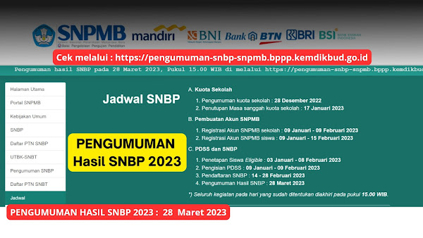 Pengumuman hasil SNBP 2023