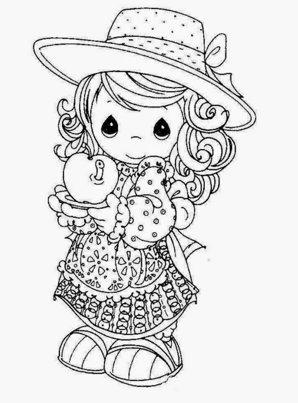 Download colours drawing wallpaper: Beautiful Princess Doll Coloring Page for Kids of a Cute Cartoon ...