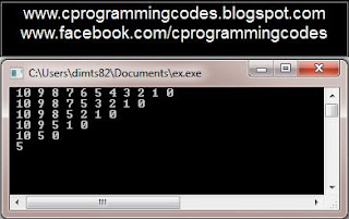 Output of 3 Nested Number Pattern C Program