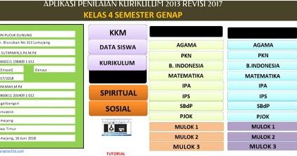 Download Aplikasi Raport K 13 Sd Kelas 5 Semester 2 Revisi ...