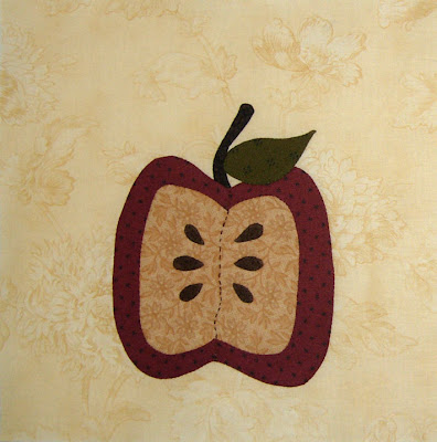 Moda Greenpiece applique block 9, the apple