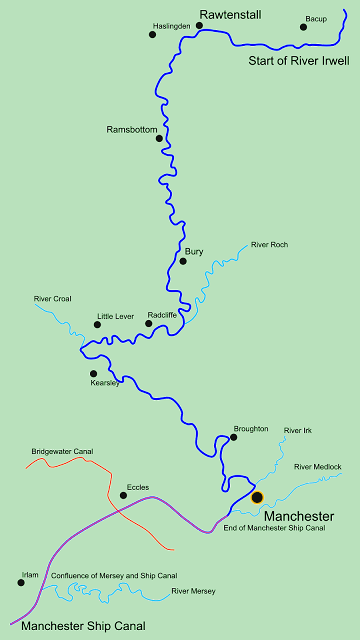 The river course of River Irwell