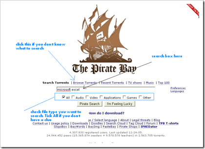 search torrent in piratebay