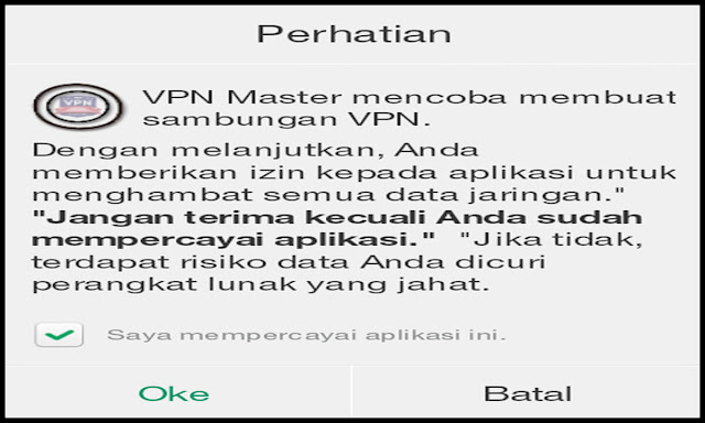 Izinkan Penggunaan Aplikasi VPN Master