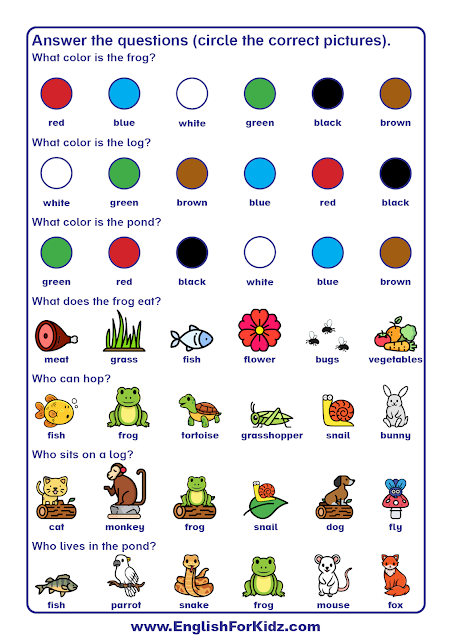 Reading comprehension worksheets for kindergarten