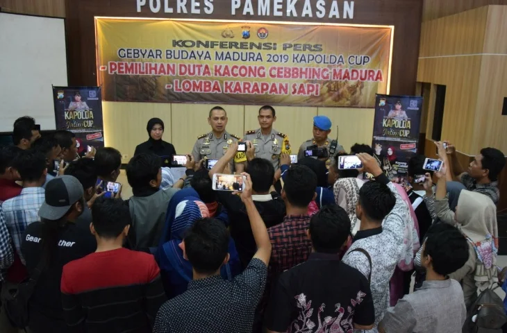 Konferensi Pers Gebyar Budaya Madura 2019 Kapolrda Jatim Cup di Mapolres Pamekasan