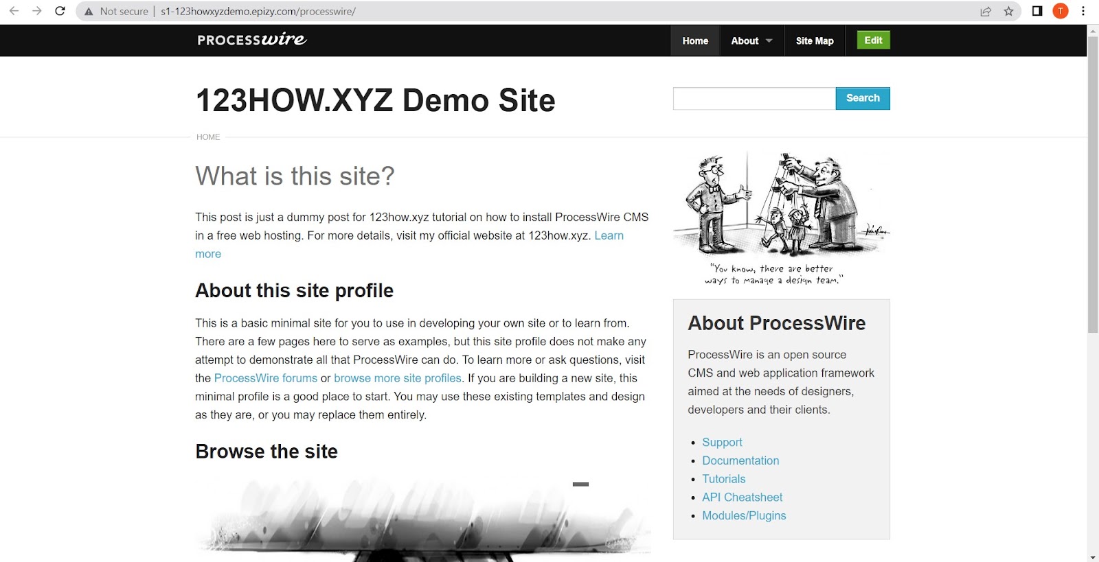 sample processwire edited homepage