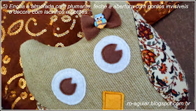 almofada de coruja em tecido com PAP (DIY)
