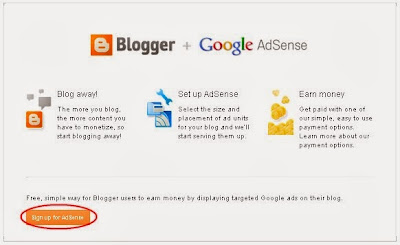 Tampilan awal adsense